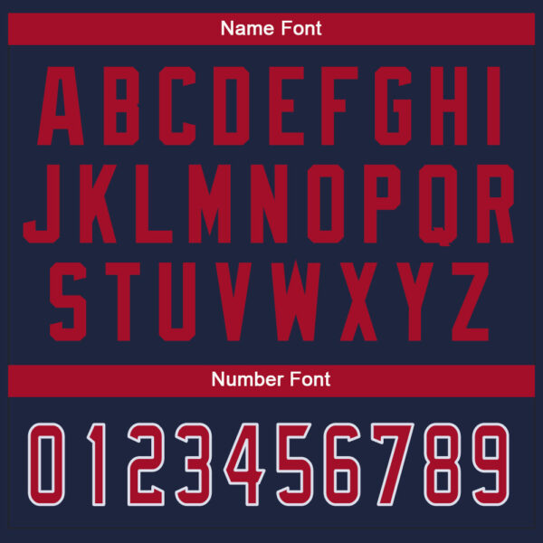 Custom Navy Red-White Split Fashion Football Jersey