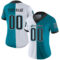 split_0220-1 Custom Teal Black-White Split Fashion Football Jersey