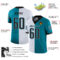 split_0220-2 Custom Teal Black-White Split Fashion Football Jersey