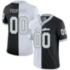 split_0222 Custom Black Silver-White Split Fashion Football Jersey