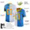 split_0223-2 Custom Powder Blue Gold-White Split Fashion Football Jersey
