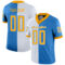 split_0223 Custom Powder Blue Gold-White Split Fashion Football Jersey