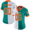 split_0225-1 Custom Aqua Orange-White Split Fashion Football Jersey