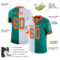 split_0225-2 Custom Aqua Orange-White Split Fashion Football Jersey