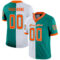 split_0225 Custom Aqua Orange-White Split Fashion Football Jersey