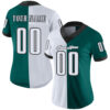 Custom Midnight Green White-Black Split Fashion Football Jersey