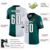 Custom Midnight Green White-Black Split Fashion Football Jersey