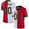 split_0233 Custom Red Black-White Split Fashion Football Jersey