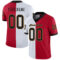 split_0233 Custom Red Black-White Split Fashion Football Jersey
