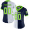 split_0234-1 Custom Navy Neon Green-White Split Fashion Football Jersey