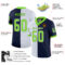 split_0234-2 Custom Navy Neon Green-White Split Fashion Football Jersey