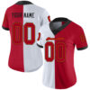 Custom White Red-Black Split Fashion Football Jersey