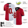 Custom White Red-Black Split Fashion Football Jersey