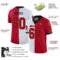 Custom White Red-Black Split Fashion Football Jersey