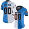 Custom Powder Blue Black-White Split Fashion Football Jersey