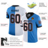 Custom Powder Blue Black-White Split Fashion Football Jersey