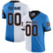split_0239 Custom Powder Blue Black-White Split Fashion Football Jersey