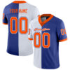 Custom Royal Orange-White Split Fashion Football Jersey