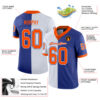 Custom Royal Orange-White Split Fashion Football Jersey