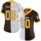 split_0242-1 Custom Brown Gold-White Split Fashion Football Jersey