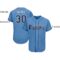 Custom Powder Blue Navy-White Baseball Jersey
