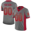 Custom Gray Red-Orange Drift Fashion Football Jersey