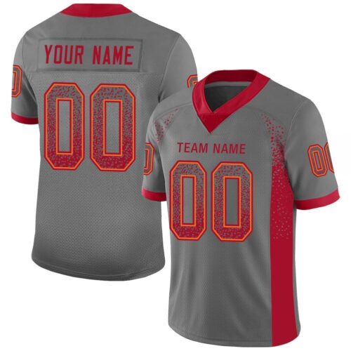 tampa_b_0041 Custom Gray Red-Orange Drift Fashion Football Jersey