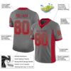 Custom Gray Red-Orange Drift Fashion Football Jersey