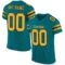 teal_0002 Custom Teal Gold-Black Mesh Authentic Football Jersey