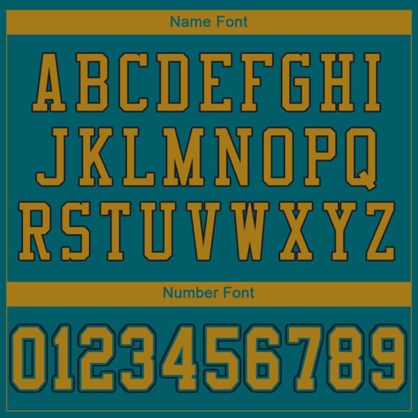 teal_0003-4 Custom Teal Old Gold-Black Mesh Authentic Football Jersey