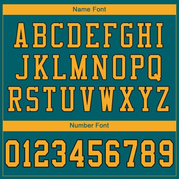teal_0006-4 Custom Teal Gold-Black Mesh Authentic Football Jersey