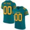 teal_0006 Custom Teal Gold-Black Mesh Authentic Football Jersey