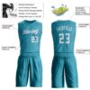 Custom Teal White Round Neck Suit Basketball Jersey