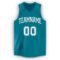 Custom Teal White V-Neck Basketball Jersey