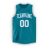 Custom Teal White Round Neck Basketball Jersey