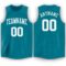 Custom Teal White Round Neck Basketball Jersey