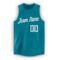 Custom Teal White Round Neck Basketball Jersey