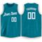 Custom Teal White Round Neck Basketball Jersey