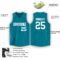 Custom Teal White V-Neck Basketball Jersey