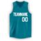 Custom Teal White V-Neck Basketball Jersey