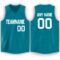 Custom Teal White V-Neck Basketball Jersey