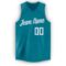 Custom Teal White V-Neck Basketball Jersey