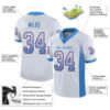 Custom White Powder Blue-Red Drift Fashion Football Jersey