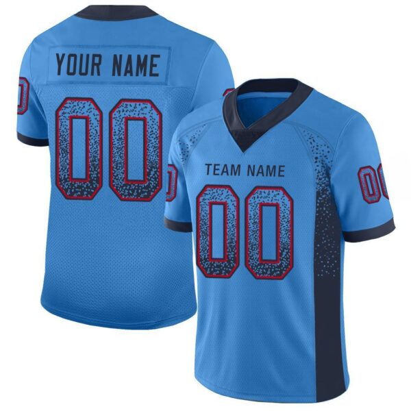 tennessee_0027 Custom Powder Blue Navy-Red Drift Fashion Football Jersey