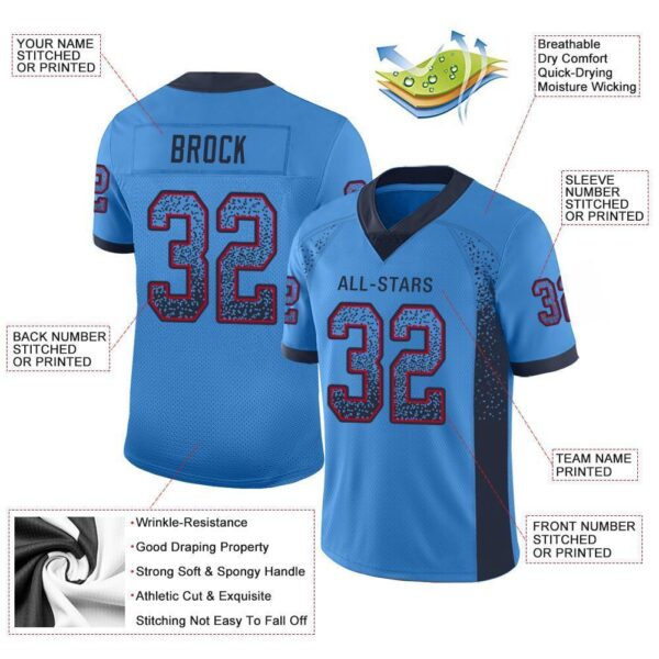 tennessee_0028-1 Custom Powder Blue Navy-Red Drift Fashion Football Jersey