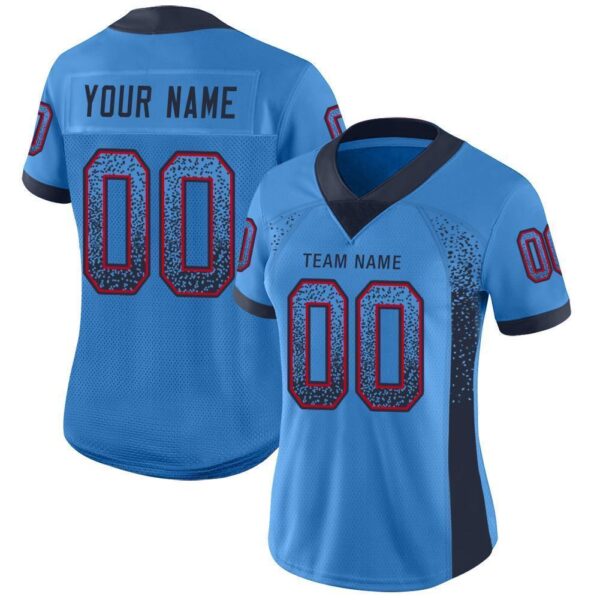 tennessee_0028 Custom Powder Blue Navy-Red Drift Fashion Football Jersey