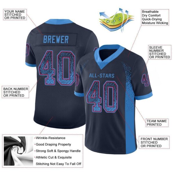 tennessee_0030-1 Custom Navy Powder Blue-Red Drift Fashion Football Jersey