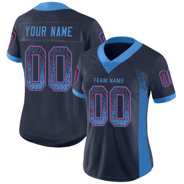 tennessee_0030 Custom Navy Powder Blue-Red Drift Fashion Football Jersey