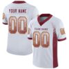 Custom White Burgundy-Gold Drift Fashion Football Jersey