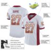 Custom White Burgundy-Gold Drift Fashion Football Jersey